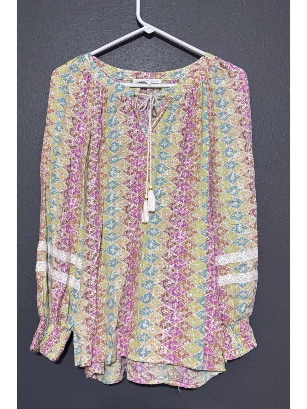 Jane & Delancey Top Boho 100% Rayon Medium